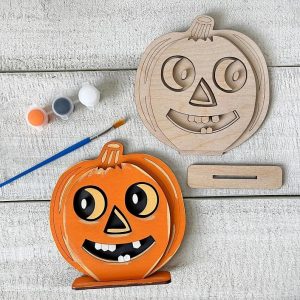 Beistle style orange pumpkin paint kit Halloween craft