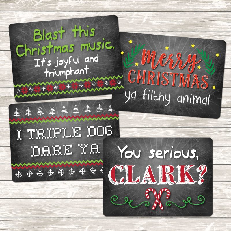 Christmas Holiday Movie Plastic Signs
