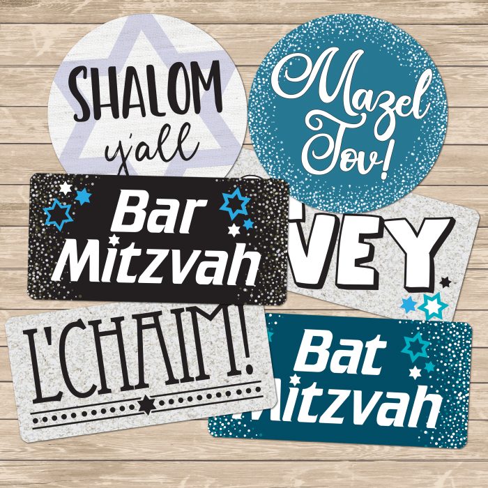 Bar Bat Mitzvah Plastic photo booth signs