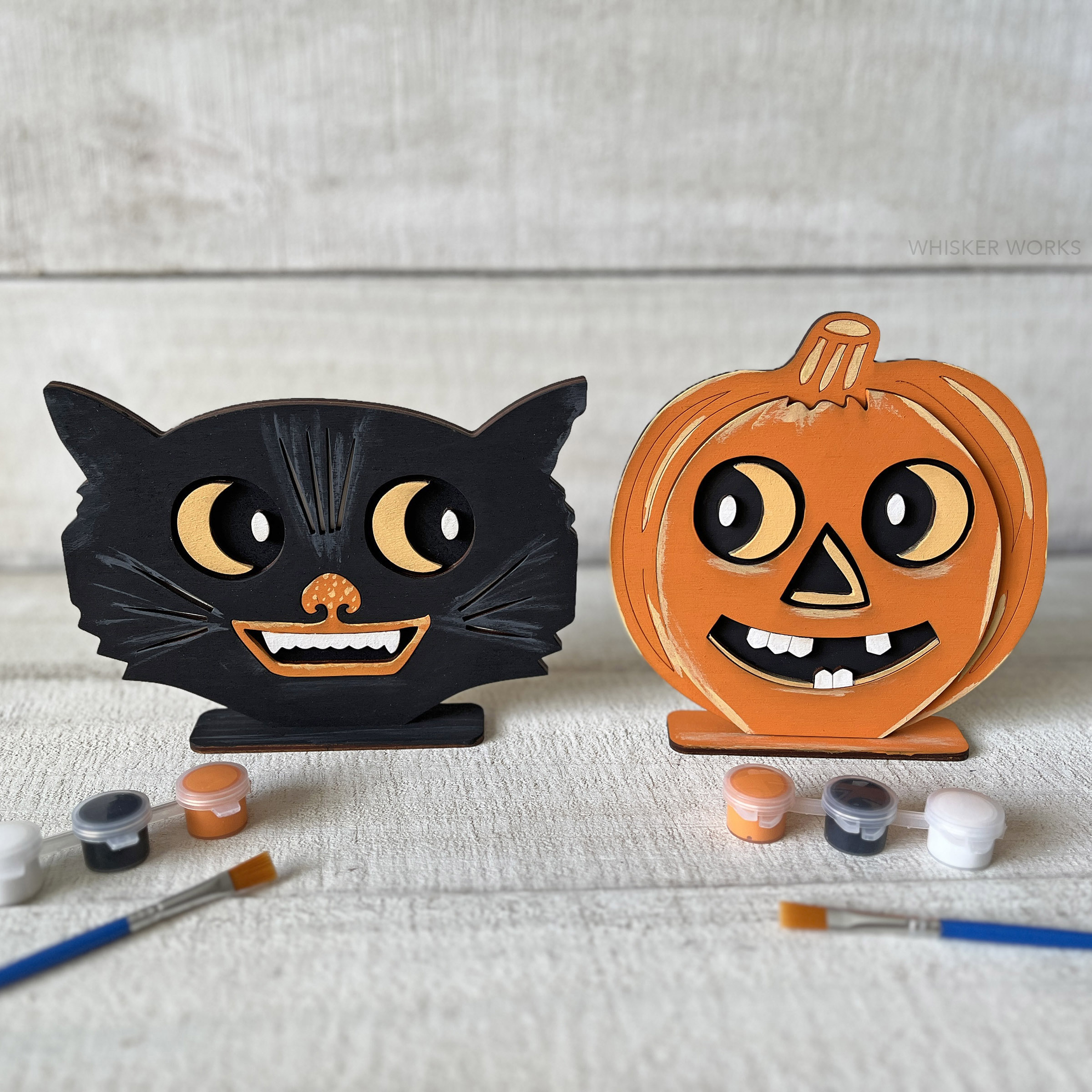 Beistle Cat Pumpkin 2 brand Vintage Pumpkin and Cat - Image 1
