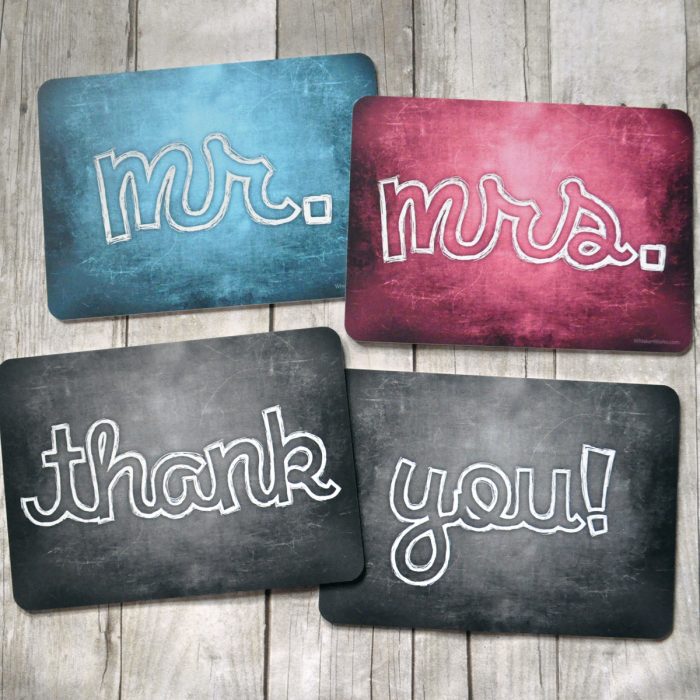 Mr & Mrs, Thank you Plastic photo booth signs