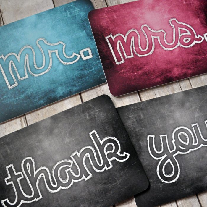 Mr & Mrs, Thank you Plastic photo booth signs