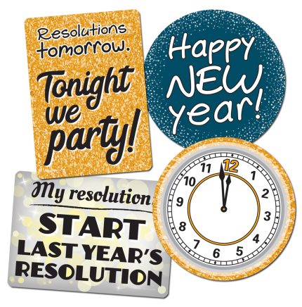Happy New Year plastic photo booth signs