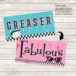 1950s Retro Party Mix - Set of 4 Photo Booth Signs - Image 2