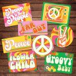 1960s Groovy Party Mix - Set of 4 Photo Booth Signs