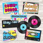 1980s Rad Party Mix - Set of 4 Photo Booth Signs